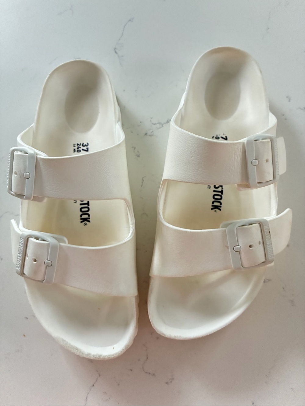 Plastic white Birkenstock sandals size 37
